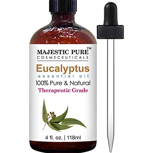 Majestic Pure Eucalyptus Essential Oil, Pure and Natural with Therapeutic Grade, Premium Quality Eucalyptus Oil, 4 Ounces