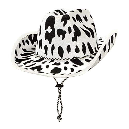 Beistle 60830 Cow Print Cowboy Hat, White/Black