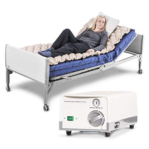 Premium Alternating Air Pressure Mattress for Medical Bed - Pressure Sore and Pressure Ulcer Relief - Includes Ultra Quiet Pump and Pad Topper - Fits Standard Size Hospital Bed