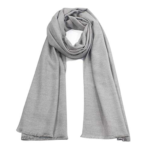 Women's Scarf Wrap Shawl Ladies Large Pashmina Scarves, Solid Colors (Light Grey)