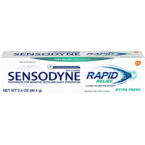 Sensodyne Rapid Relief Sensitive Toothpaste, Cavity Prevention and Sensitive Teeth Treatment - 3.4 Ounces