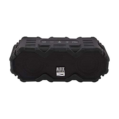 Altec Lansing IMW479 Mini LifeJacket Jolt Heavy Duty Rugged and Waterproof Ultra Portable Bluetooth Speaker with up to 16 Hours of Battery Life, 100FT Wireless Range and Voice Assistant (Black)