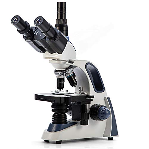 Swift SW380T 40X-2500X Magnification, Siedentopf Head, Research-Grade Trinocular Compound Lab Microscope with Wide-Field 10X/25X Eyepieces, Mechanical Stage, Ultra-Precise Focusing, Camera-Compatible