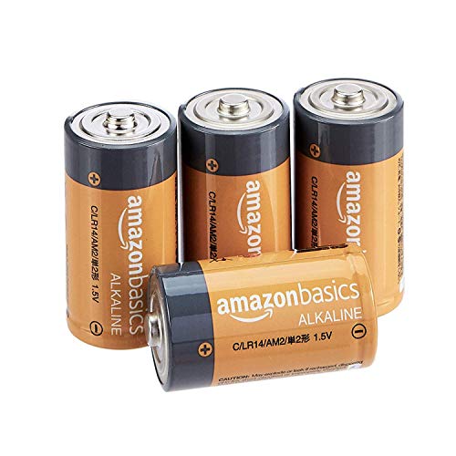 AmazonBasics C Cell 1.5 Volt Everyday Alkaline Batteries - Pack of 4