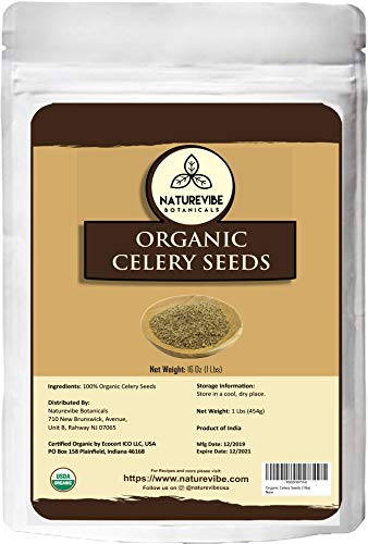 Naturevibe Botanicals Organic Celery Seeds, 1lb | Non-GMO, Gluten Free and Organic | Apium graveolens L.