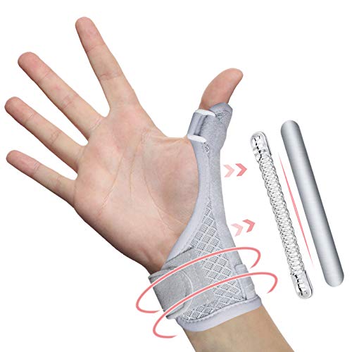 Thumb Splint Brace - Reversible Thumb & Wrist Stabilizer Splint for BlackBerry Thumb, Trigger Finger, Pain Relief, Arthritis, Tendonitis, Sprained and Carpal Tunnel Supporting Gray