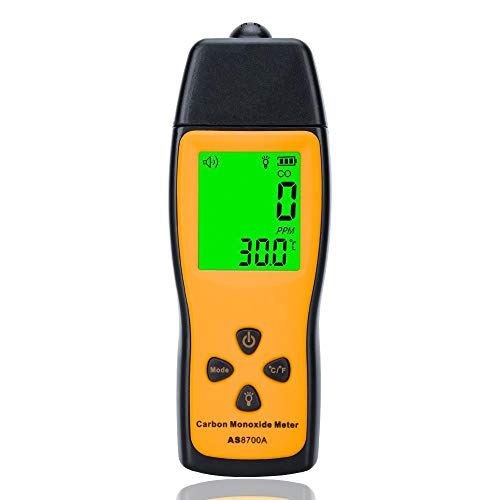 Handheld CO Detector,Carbon Monoxide Meter, Portable CO Gas Leak Detector, Gas Analyzer, High Precision Detector, 0～1000ppm(Battery NOT Included)