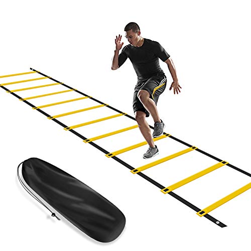 KIKILIVE Agility Ladder, Speed Agility Training Footwork Equipment 12 Rung with Carrying Bag for Sports Soccer, Football, Exercise Fitness