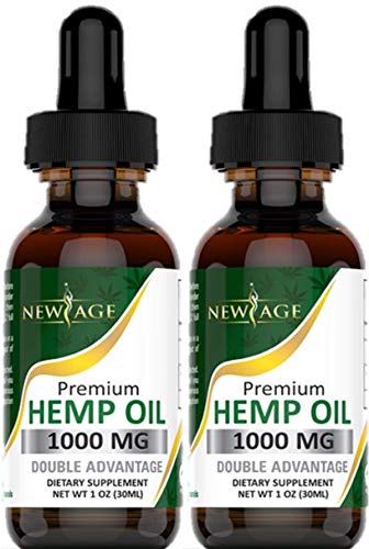 (2-Pack) Hemp Oil Extract for Pain & Stress Relief - 1000mg of Organic Hemp Extract - Grown & Made in USA - 100% Natural Hemp Drops - Helps with Sleep, Skin & Hair