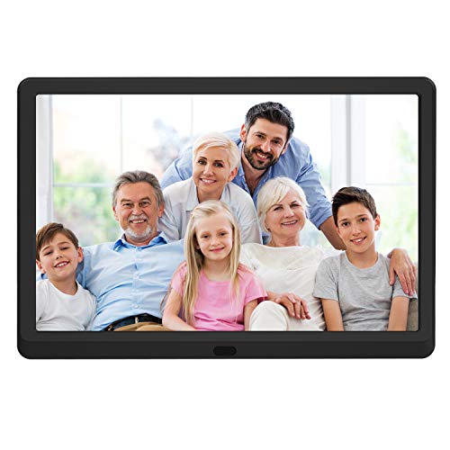 10 inch Digital Picture Frame with 1920x1080 IPS Screen Digital Photo Frame Adjustable Brightness, Photo Deletion, Timing Power On/Off, Background Music Support 1080P Video, SD Card and USB
