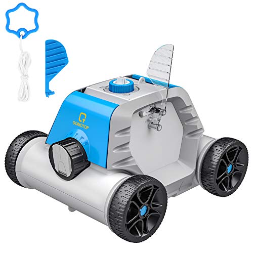 OT QOMOTOP Robotic Pool Cleaner, Rechargeable Cordless Design, 90 Mins Working Time, IPX8 Waterproof, Power Detection Technology, Built-in Water Sensor Technology …