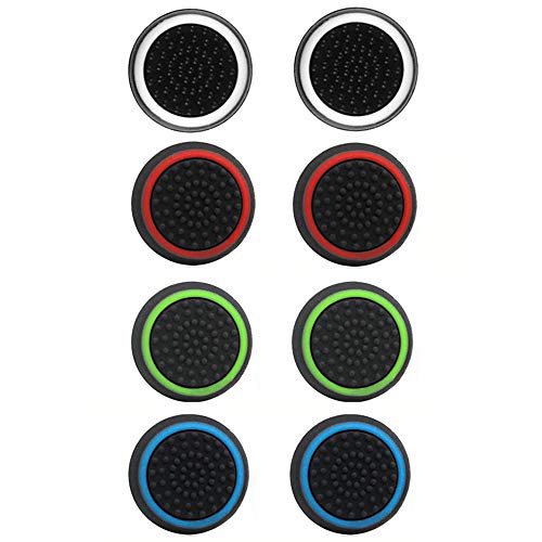 carocheri 4 Pairs 8 Pcs Silicone Cap Joystick Thumb Grip Protect Cover for Ps3 Ps4 Xbox 360 Xbox One Wii U Game Controllers