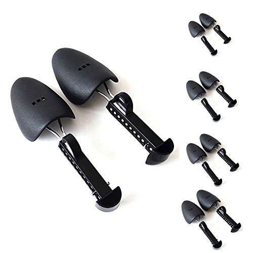 B&E LIFE 5 Pairs Practical Plastic Adjustable Length Men Shoe Tree Stretcher Boot Holder Organizers (5 Pairs Black)