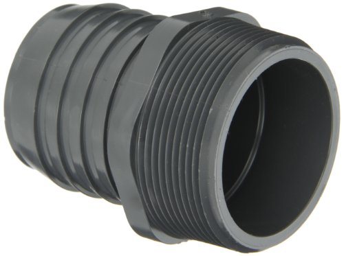 Spears 1436 Series PVC Tube Fitting, Adapter, Schedule 40, Gray, 3/4' Barbed x NPT Male
