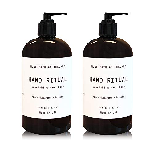 Muse Bath Apothecary Hand Ritual - Aromatic and Nourishing Hand Soap, 16 oz, Infused with Natural Essential Oils - Aloe + Eucalyptus + Lavender, 2 Pack