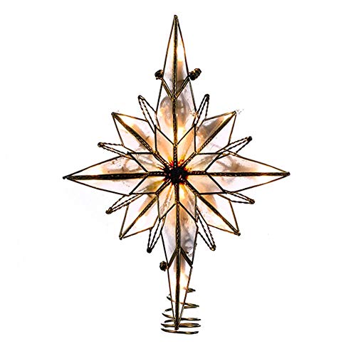 Kurt Adler 10-Light 10-Inch Capiz Classical Multi-Pointed Bethlehem Star Treetop