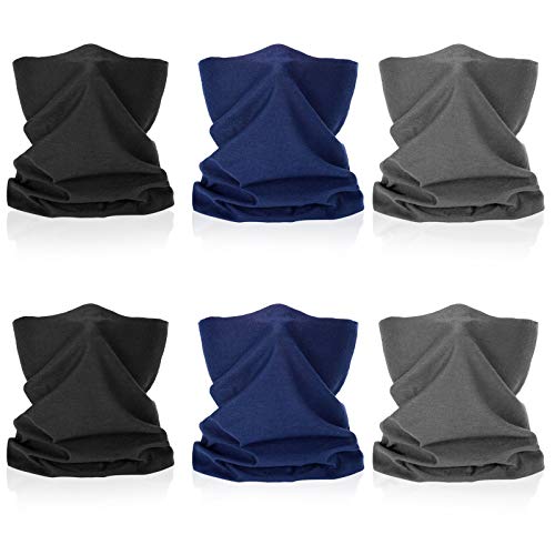 6 Pieces Neck Gaiter Face Mask Bandana Men, Summer UV Protection Reusable Washable Face Cover Scarf Neck Gaiters for Women, Cloth Face Covering for Outdoor Sport Fishing Hiking
