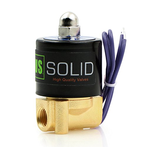 1/4' NPT Brass Electric Solenoid Valve 12VDC Normally Closed VITON (Standard USA Pipe Thread). Solid Brass, Direct Acting, Viton Gasket Solenoid Valve by U.S. Solid.