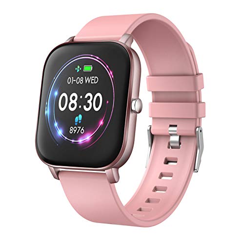 YoYoFit Newest 1.4' Full Touch Screen Smart Watch Heart Rate Blood Pressure Sleep Monitor Fitness Activity Tracker Watch, Waterproof Fitness Smartwatch Compatible with iOS Android for Women Men