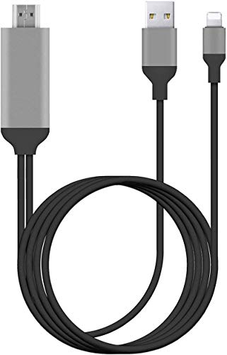 [Apple MFi Certified] Compatible with iPhone iPad to HDMI Adapter Cable, 6.6ft Lightning to HDMI Adapter Cable, 1080P Digital AV Adapter HDTV Cable for iPhone/iPad to TV Projector Monitor - Black
