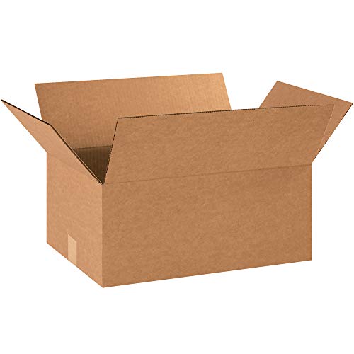Aviditi 18128 Corrugated Cardboard Box 18' L x 12' W x 8' H, Kraft, for Shipping, Packing and Moving (Pack of 25)