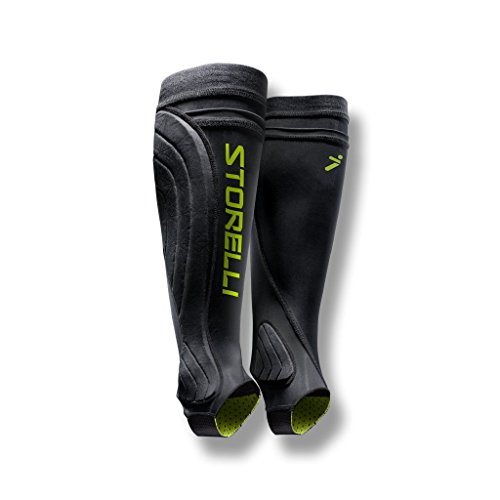 Storelli BodyShield Leg Guards | Protective Soccer Shin Guard Holders | Enhanced Lower Leg and Ankle Protection | Black | Medium