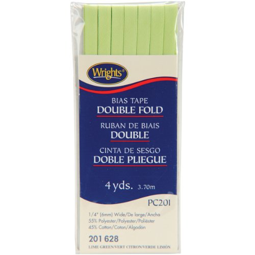 Wright Products 117-201-628 Wrights Double Fold Bias Tape, 4 yd, Lime Green