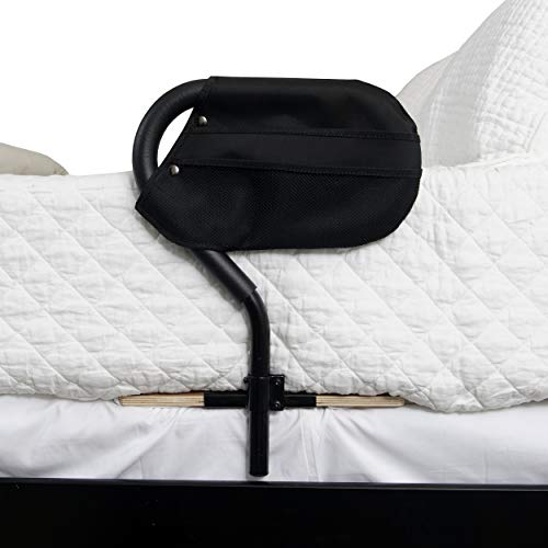 Stander BedCane - Adult Home Bed Safety Rail & Handle + Height Adjustable Elderly Standing Assist Aid & Pouch