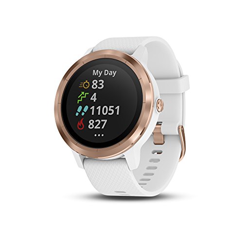 Garmin 010-01769-09 vívoactive 3, GPS Smartwatch with Contactless Payments and Built-in Sports Apps, White/Rose Gold