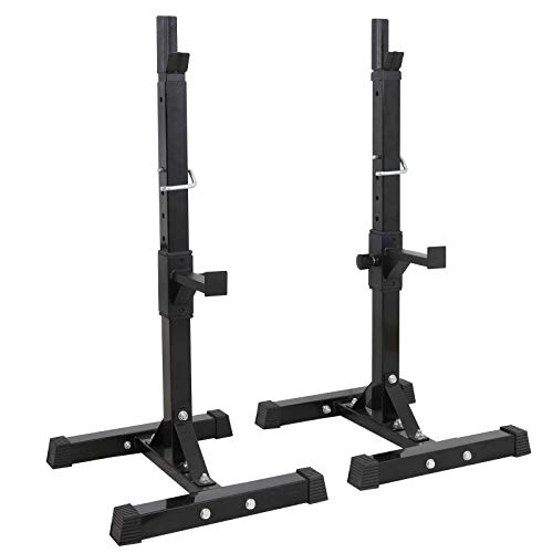 F2C Max Load 550Lbs Pair of Adjustable 40'-66' Rack Sturdy Steel Squat Barbell Free Bench Press Stands Gym/Home Gym Portable Dumbbell Racks Stands (one Pair/Two pcs)