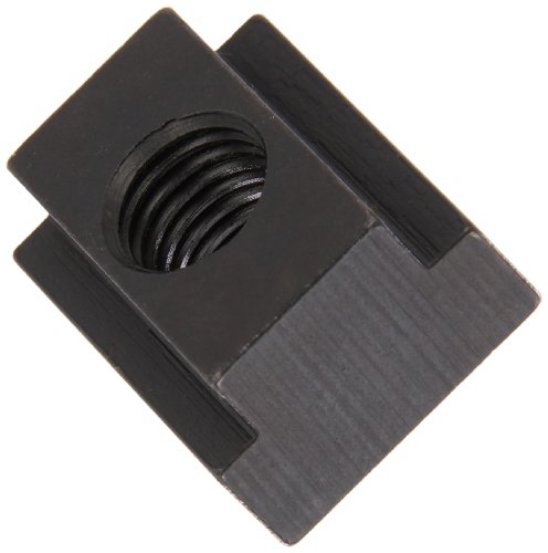 1018 Steel T-Slot Nut, Black Oxide Finish, Grade 5, Tapped Through, 3/8'-16 Threads, 5/8' Height, 9/16' Slot Depth, Made in US (Pack of 5)