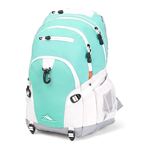 High Sierra Loop Backpack, Aquamarine/White/Ash, 19 x 13.5 x 8.5-Inch