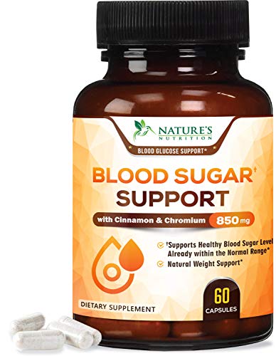 Blood Sugar Support Extra Strength Glucose Metabolism Supplement - 20 Herbs & Vitamin Blend - Made in USA - Best Vegan Complex w/Cinnamon, Alpha Lipoic Acid and Chromium - 60 Capsules