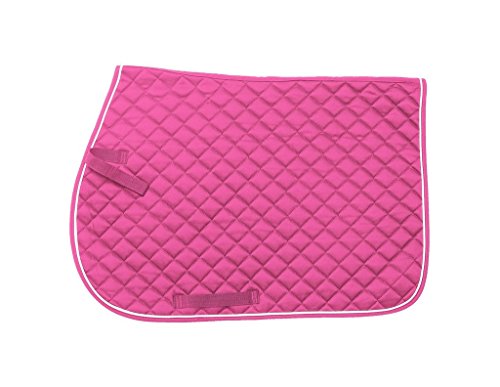 Tough 1 EquiRoyal Square Quilted Cotton Comfort English Saddle Pad, Pink