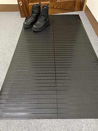 Ottomanson Black Vinyl Runner MultiGrip Carpet-Protector Mat