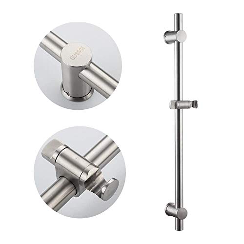 Neady Shower Slider Bar 26 Inch Stainless Steel Brushed Nickel Lead-Free Handheld Shower Heads' Assister Adjustable Shower Arms & Slide Bars Wall Mounting Hardware Showerhead Holder