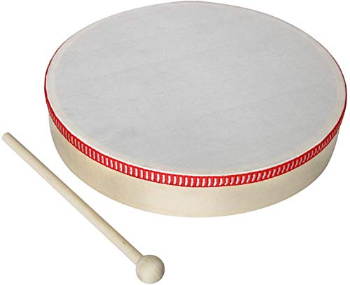 MIFS Hand Drum Kids Percussion Wood Frame Drum with Drum Stick (10 inch)
