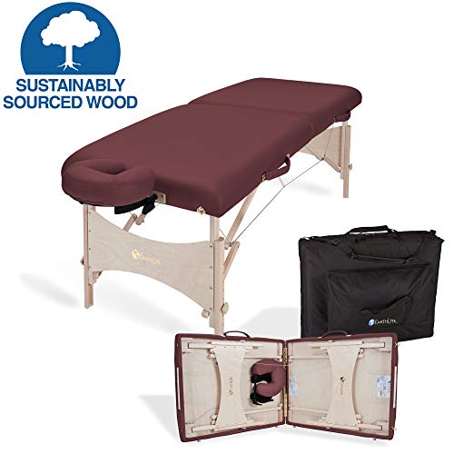 EARTHLITE Portable Massage Table HARMONY DX – Eco-Friendly Design, Hard Maple, Superior Comfort, Deluxe Adjustable Face Cradle, Heavy-Duty Carry Case (30' x 73')