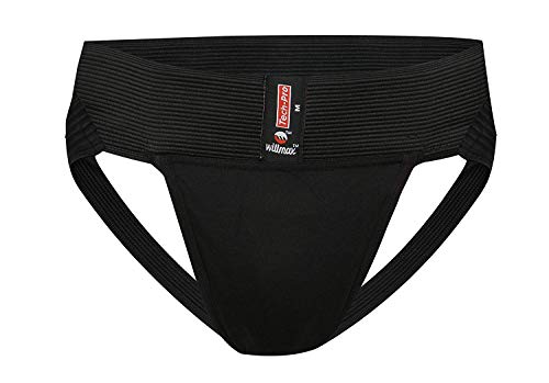KD Willmax Jockstrap Gym Cotton Supporter Black Medium with Cup Pocket Athletic Fit Fashionable Straps Brief Multi Sport Underwear Gym, Fitness & Outdoor Inner Wear Soft Underpants