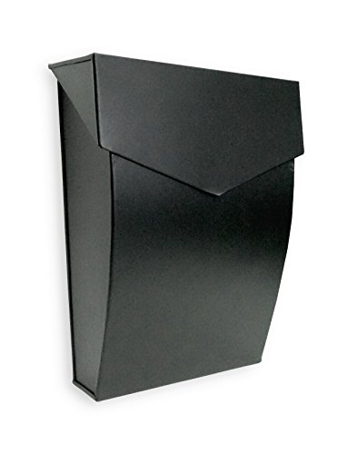 NACH MB-6921BLK Bradley Steel Mailbox - Wall Mounted Post Box, Black, 10 x 4.8 x 13 inch