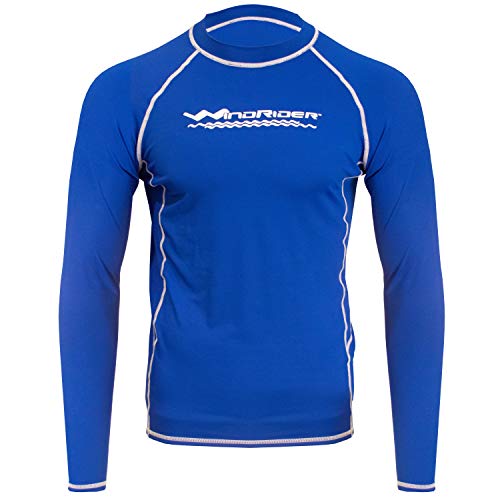 WindRider Men’s Rash Guard Swim Shirt – Long Sleeve UPF 50+ Performance Fit Blue
