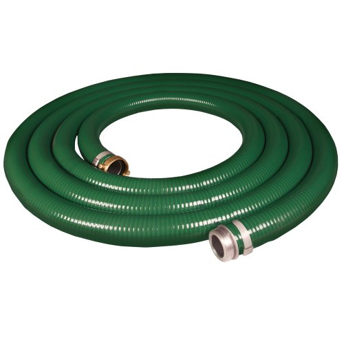Apache 98128045 2' x 25' PVC Style G (Green) Suction Hose with Aluminum Pin Lug Fittings