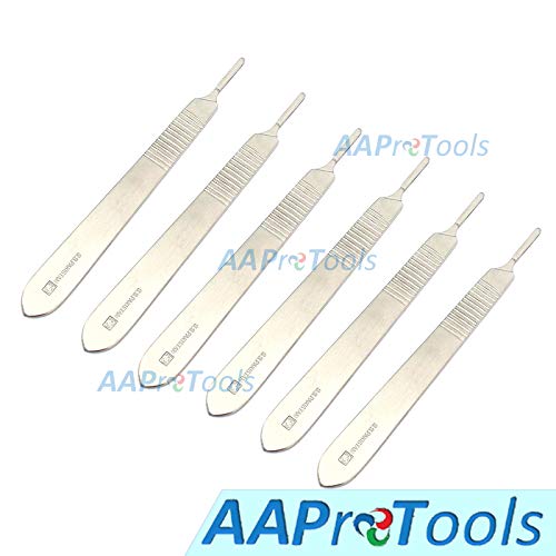 AAProTools 6pcs New Stainless Steel Scalpel Handle #3 Dental Veterinary Surgi Instruments