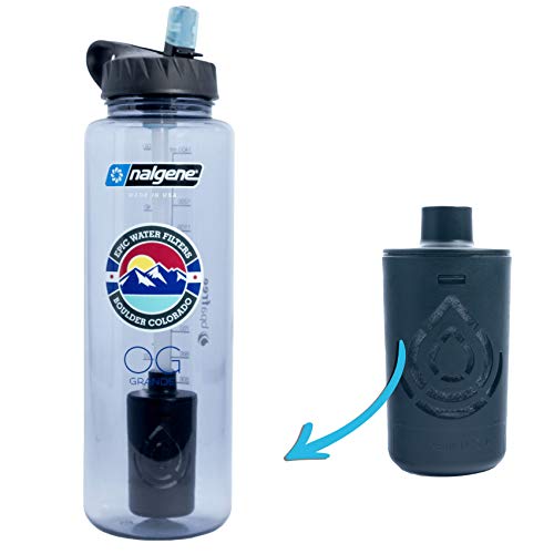 Epic Nalgene OG Grande | Water Bottle with Filter | USA Bottle and Filter | Dishwasher Safe | Filtered Water Bottle | Travel Water Bottle | BPA Free Water Bottle | Removes 99.99% Tap Water Impurities