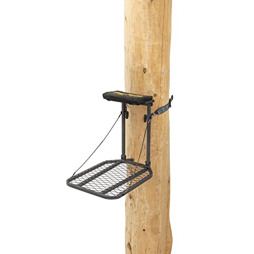 Rivers Edge RE553, Big Foot Traveler, Lever-Action Hang-On Tree Stand with Padded Flip-up Seat, Compact 27.5” x 18” Platform,Black