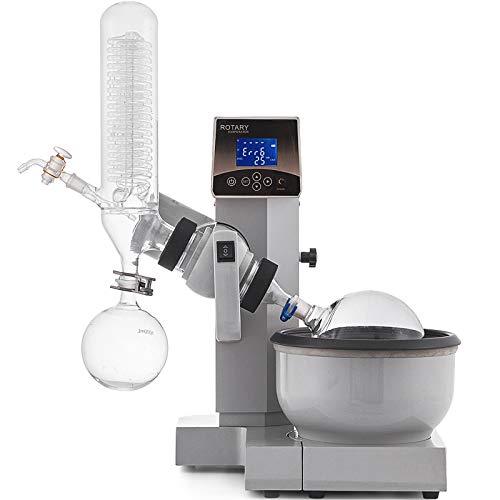 VEVOR 2L Rotary Evaporator，RE-2000ELab Rotary Evaporator，20-200rpm Evaporation Apparatus，Electric Lifting Evaporator Heating Water Bath for Efficient Gentle Removal of Solvents(2L, White)
