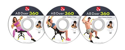 AB Doer 360 Workout Series - 3 Pack DVD Set with Fitness Professional Rosalie Brown! Cardio Flow, Chair Pilates/Yoga & 5 Minute Fitness Breaks Get The Most Out of Your