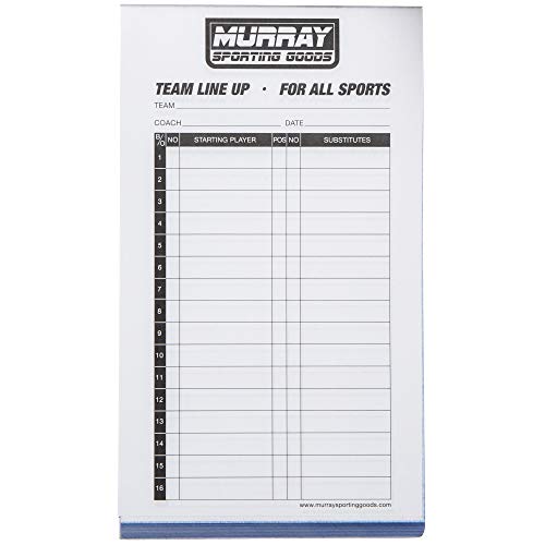 Murray Sporting Goods Baseball/Softball Lineup Cards - 30 Games with 16 Player Lineup