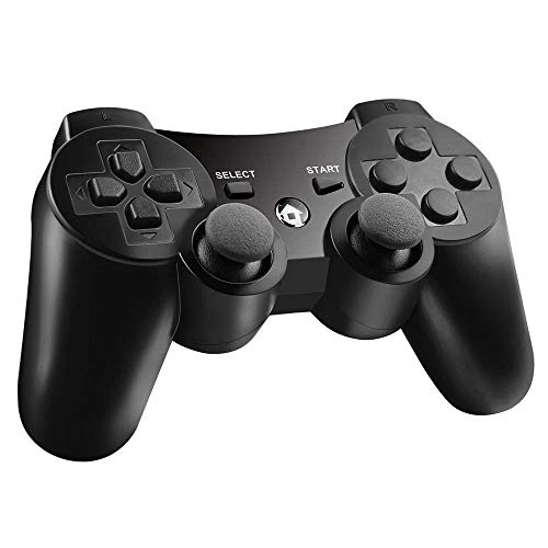 Cypin PS3 Controller Wireless,Bluetooth Dualshock3 Six-axis Gamepad Joystick with USB Charger Cable Cord Remote Game for PlayStation3(Black)