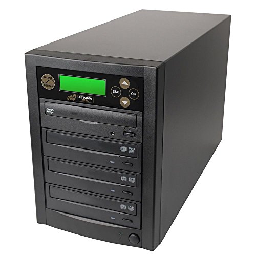 Acumen Disc 1 to 3 Targets Dual Layer 24X Burner DVD CD Copier Duplicator Machine Unit (Standalone Audio Video Copy Tower, Duplication Device)